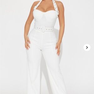 Fashion Nova White Halter Jumpsuit